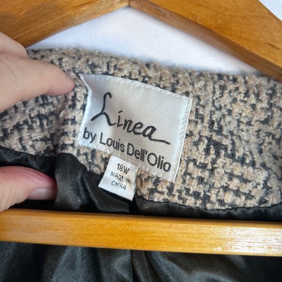 Linea by Louis Dell'Olio Single Breasted Tweed Career Blazer Jacket Size 18W - Picture 8 of 11